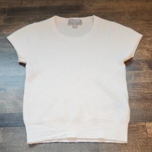 J.Crew Light Cream / White Short Sleeve Cashmere Sweater Size XS